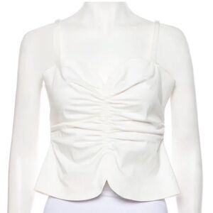 A.L.C. White Ruched Camisole Top